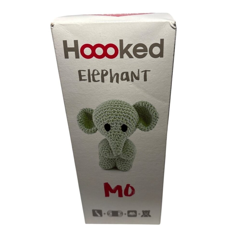 Amigurumi Crochet Kit Mo the Elephant Hoooked DIY Kit Eco Barbante BLUE Yarn